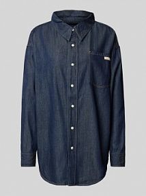 Koszula jeansowa o kroju oversized z kieszenią na piersi Calvin Klein Jeans granatowa EAN J20J225471