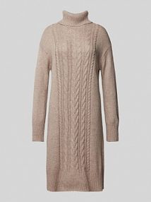 Sukienka z dzianiny o kroju regular fit z golfem Tom Tailor beżowa EAN STK Kleid Rollne