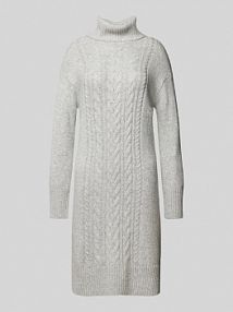 Sukienka z dzianiny o kroju regular fit z golfem Tom Tailor szara EAN STK Kleid Rollne