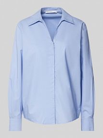 Bluzka o kroju regular fit z wykładanym kołnierzem LANIUS niebieska damska EAN BLS 1/1 BW VN SC