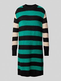Sukienka z dzianiny o kroju regular fit z bocznymi rozcięciami Tom Tailor Denim zielona EAN COLORBLOCK KNITD