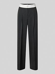 Spodnie materiałowe z wpuszczanymi kieszeniami w stylu francuskim model ANNY CAMBIO szare damskie EAN 6648 346/00