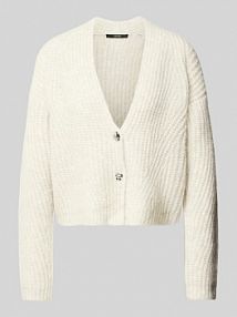 Kardigan z dzianiny z dekoltem w serek model Triya someday EAN Strickjacke Silb