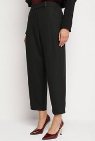Czarne spodnie Garniturowe z Wysokim Stanem Lessara Born2Be damskie