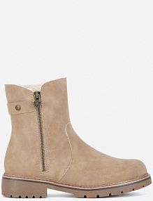 Botki na obcasie Go Soft beżowe WS6207-10
