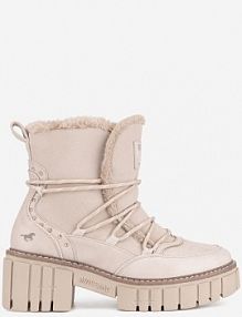 Botki na obcasie mustang białe 1447-601