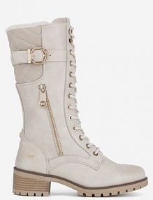 Kozaki mustang białe damskie 1435-602