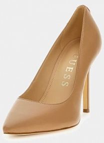 Skórzane czółenka model gabben  beżowe Guess