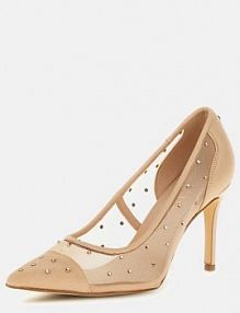 Czółenka z cyrkoniami model follow  beżowe Guess