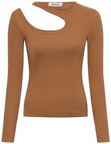 Koszulka z długim rękawem  Estefania Kobiety Bawełna brązowy jednolity 40 EDITED damski