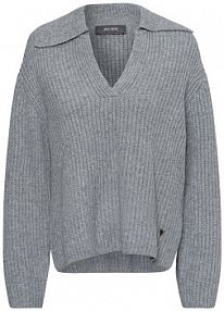 Sweter z dzianiny  MMIva Kobiety Wełna szary marmurkowy M MOS MOSH damski