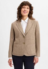 Wełniany blezer  Kobiety Wełna beżowy wzorzysty 42 Gant