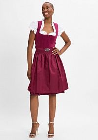 Sukienka na co dzień Kobiety Sztuczne włókno czerwona jednolity 46 Krüger Dirndl