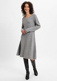 Haftowana sukienka Kobiety Sztuczne włókno szara jednolity M IPURI