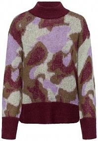 Sweter z dzianiny z zawartością wełny  Yastorio Kobiety Sztuczne włókno zielony wzorzysty XS Y.A.S damski