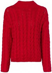 Sweter z dzianiny  NMHaysa Kobiety czerwony jednolity L Noisy May damski