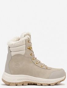 Beżowe Botki Trekkingowe na Platformie ze Sznurowaniem Labrinna Renee damskie