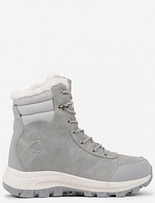Jasnoszare Botki Trekkingowe na Platformie ze Sznurowaniem Labrinna Renee damskie