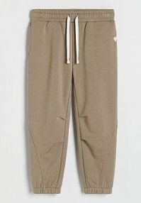 Bawełniane joggery Reserved beżowe damskie 076BG-80X