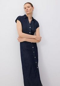 Jeansowa sukienka z kołnierzykiem Reserved granatowa YS717-59J