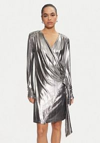 Sukienka koktajlowa Karen by Simonsen srebrna 