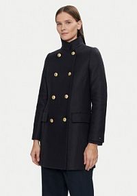 Płaszcz Tommy Hilfiger granatowy damski Wełniany