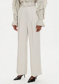 Spodnie eleganckie Karen by Simonsen beżowe damskie Materiałowe
