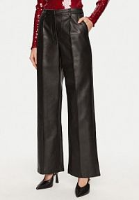 Spodnie skórzane Bardot czarna Z imitacji skóry