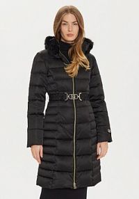Kurtka puchowa Marciano Guess czarna damska Płaszcz zimowy