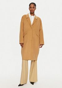 Kurtka puchowa United Colors Of Benetton beżowa damska Płaszcz wełniany