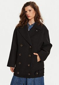 Płaszcz Tommy Jeans czarny damski Przejściowy