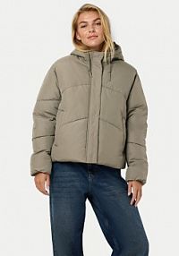 Kurtka puchowa Noisy May beżowa damska Zimowa