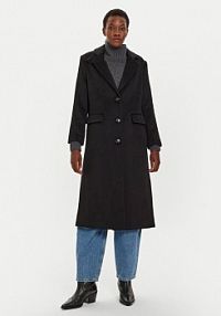 Kurtka puchowa United Colors Of Benetton czarna damska Płaszcz wełniany