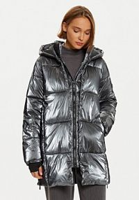 Kurtka puchowa LOLA CASADEMUNT szara damska Płaszcz zimowy