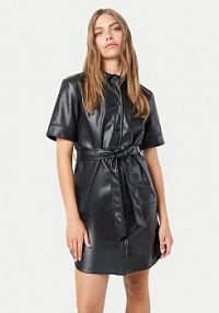 Sukienka skórzana Noisy May czarna Z imitacji skóry