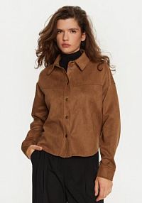 Kurtka skórzana JDY brązowa damska Z imitacji skóry