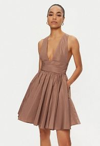 Sukienka koktajlowa PINKO brązowa 