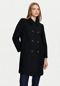 Kurtka puchowa United Colors Of Benetton czarna damska Płaszcz wełniany