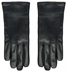 Rękawiczki skórzane Puccini czarne Damskie