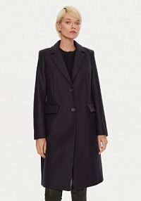 Płaszcz Tommy Hilfiger granatowy damski Wełniany