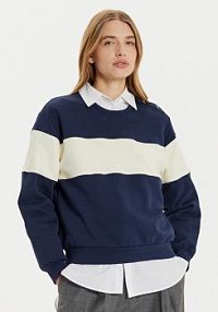 Bluza przez głowę Gant granatowa Color Blocked 4201254  Loose Fit