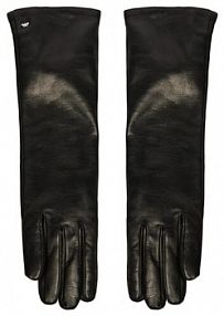 Rękawiczki skórzane Weekend Max Mara czarne Damskie