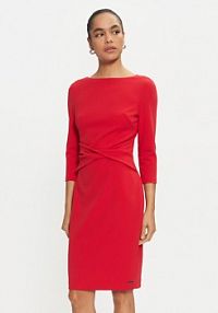 Sukienka koktajlowa Calvin Klein czerwona 
