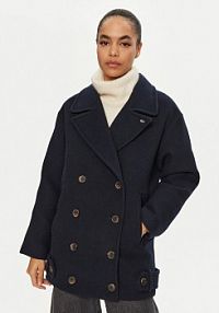 Płaszcz Tommy Jeans granatowy damski Przejściowy