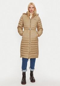 Kurtka puchowa Calvin Klein beżowa damska Płaszcz zimowy