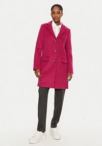 Płaszcz United Colors Of Benetton różowy damski Wełniany