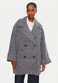 Kurtka puchowa United Colors Of Benetton wielokolorowa damska Płaszcz wełniany