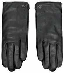Rękawiczki skórzane Calvin Klein czarne Damskie