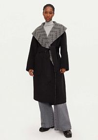 Płaszcz KARL LAGERFELD szary damski Wełniany