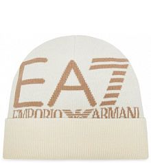 Czapka zimowa EA7 Emporio Armani beżowa damska 